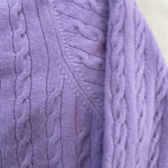 Kirkland Signature Cashmere Cable Knit Light Purple Sweater Women's XL Pullover - Picture 4 of 8